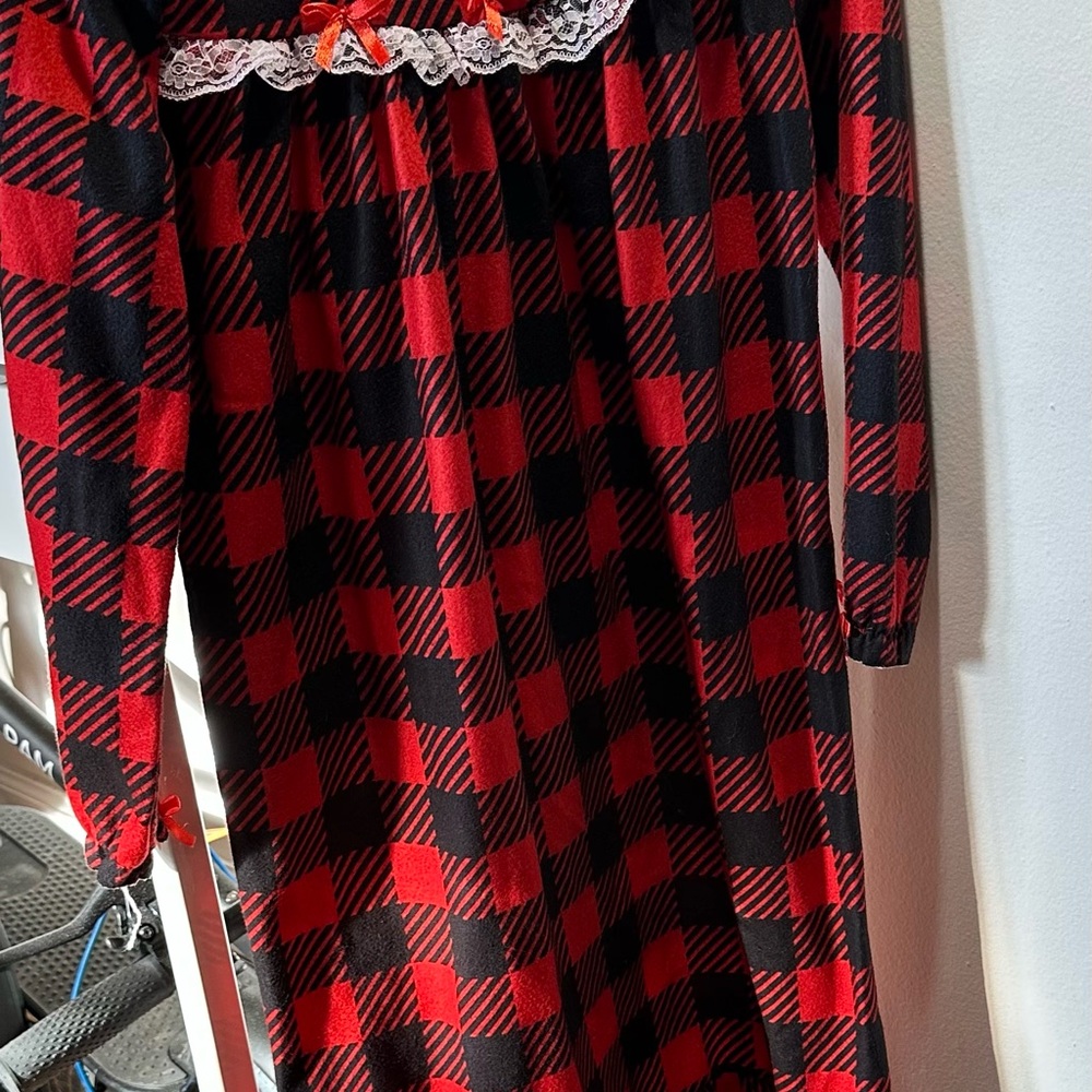 Plaid Red and Black Kids Nightgown